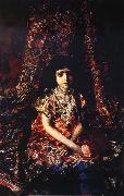 Mikhail Vrubel The Girl in front of Rug China oil painting reproduction